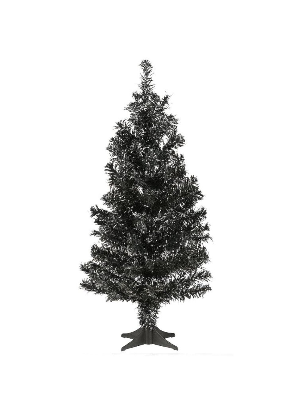 NWT 24" Black TInsel Halloween Tree Yuleween Decoration Gothmas Decor Spookmas